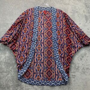 Kimono Style Medium Open Front Aztec Print Boho Festival Cover Up Tribal